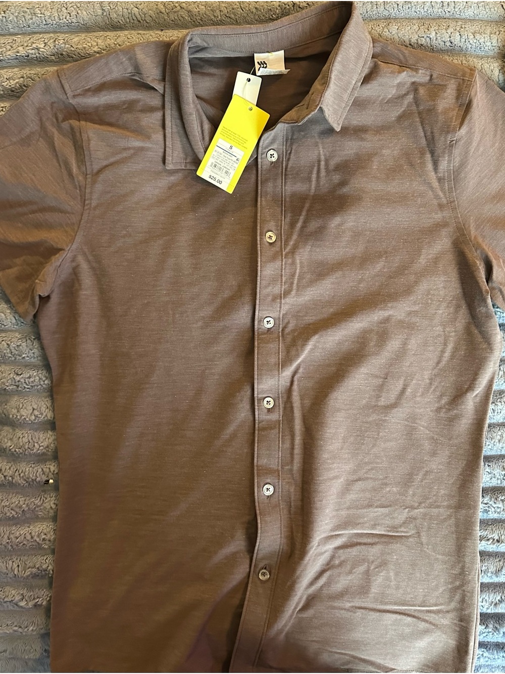 all in motion Brown Short-Sleeve Button-Down Shirt